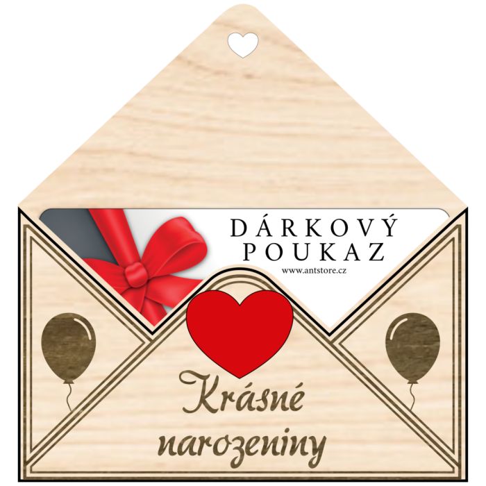 Dřevěná obálka - Krásné narozeniny Dřevěná obálka – Krásné narozeniny
