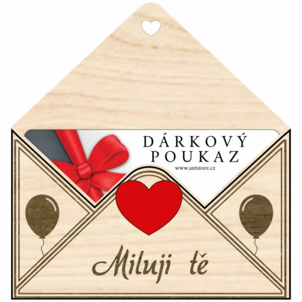 Dřevěná obálka – Miluji tě