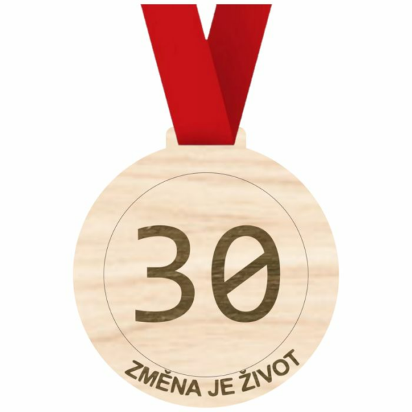 Narozeninová medaile s textem – 30