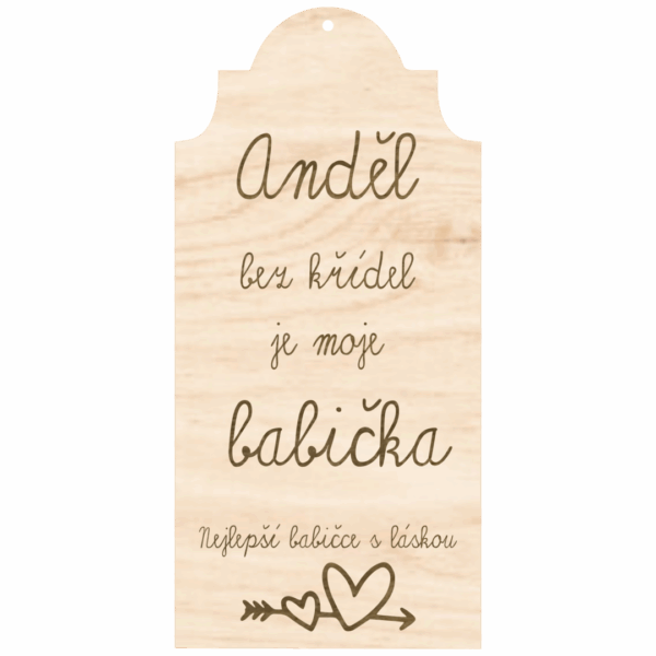 Cedulka s citátem – Anděl babička