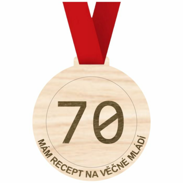 Narozeninová medaile s textem – 70