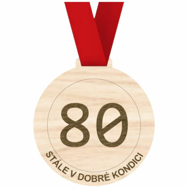 Narozeninová medaile s textem – 80