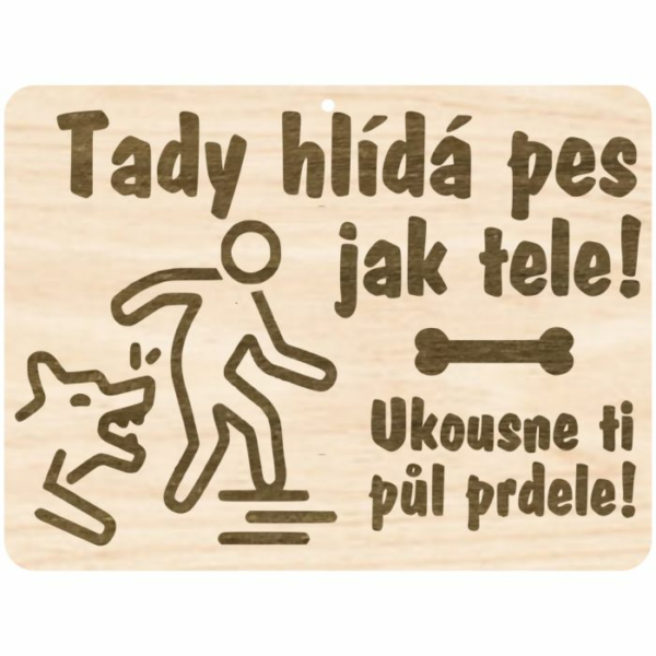 Cedulka s textem – pes jak tele