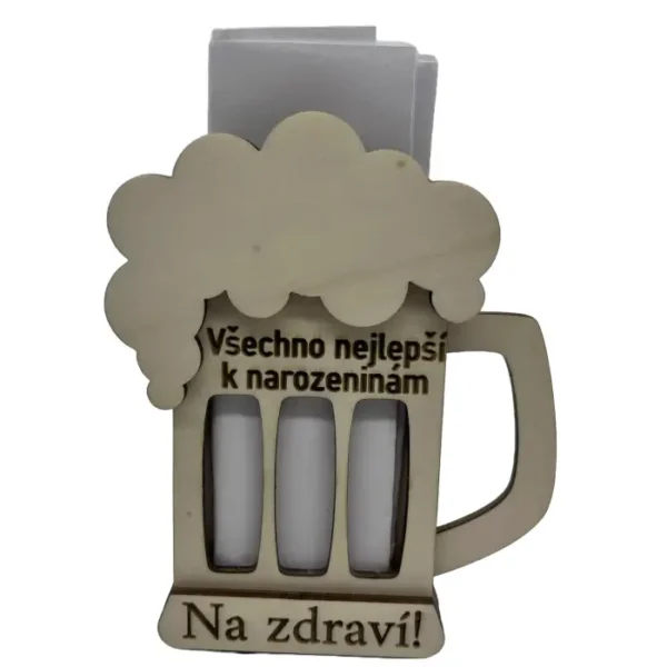 Dřevěné pivo na peníze - přední strana
