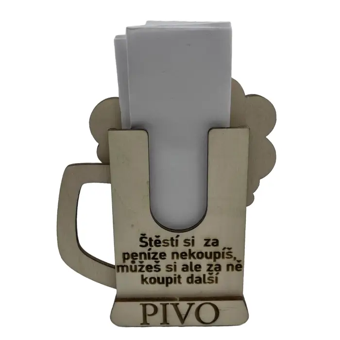 Dřevěné pivo na peníze Dřevěné pivo na peníze - zadní strana