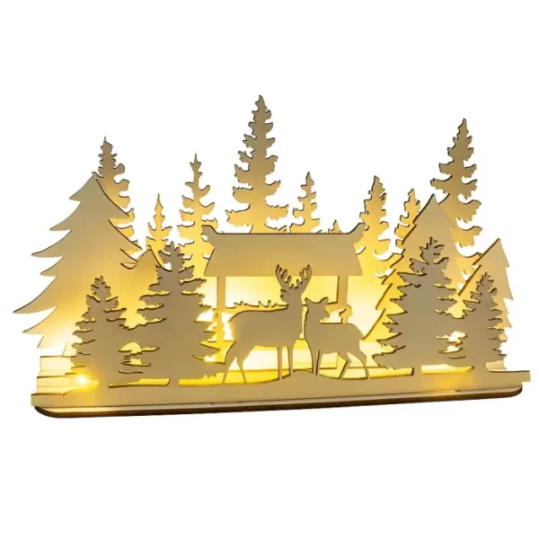 Vánoční vesnička s jelenem