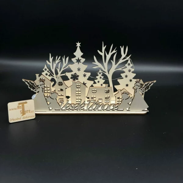 Vánoční vesnička s andělem