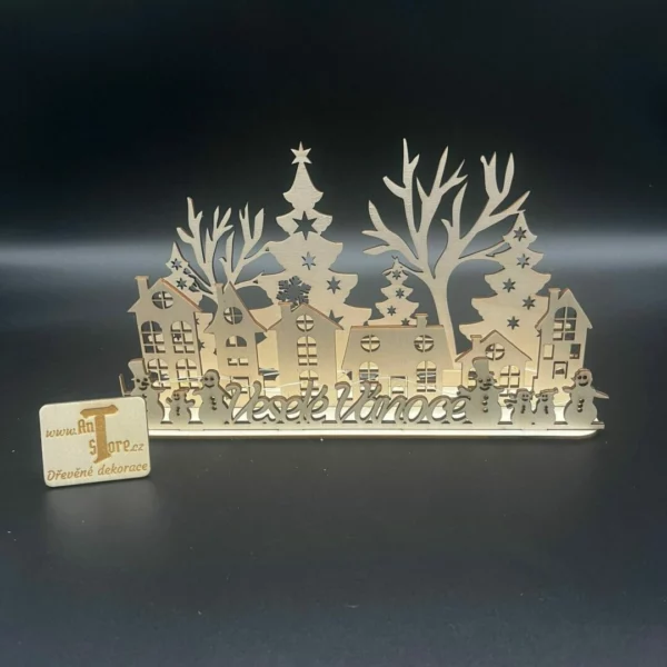 Vánoční vesnička se sněhuláky