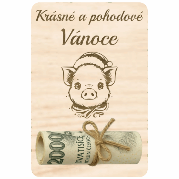 Destička na peníze – Vánoční prasátko
