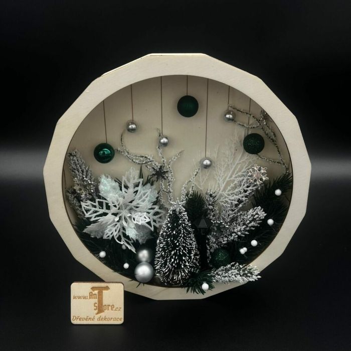 Vánoční kruh se světýlky - Zelený Vánoční kruh se světýlky – Zelený