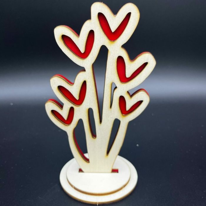 Dřevěná rostlina se srdíčky Dřevěná rostlina se srdíčky