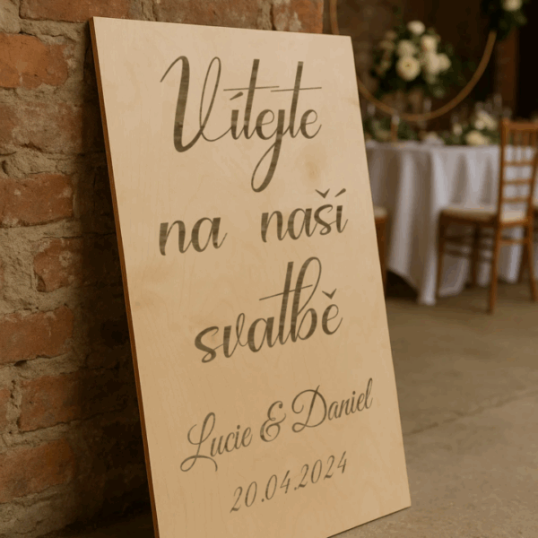 Svatební cedule – Vítejte na naší svatbě