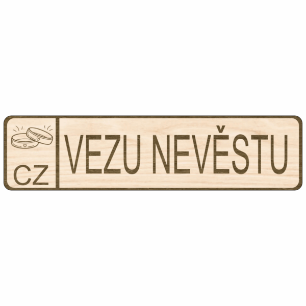 Svatební SPZ – VEZU NEVĚSTU