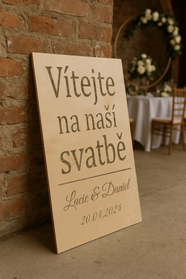 Svatební cedule – Vítejte na naší svatbě