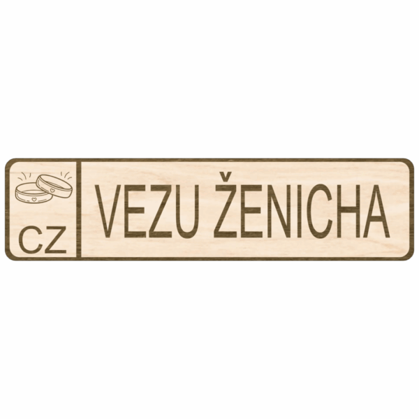 Svatební SPZ – VEZU ŽENICHA