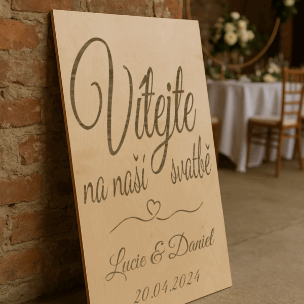 Svatební cedule – Vítejte na naší svatbě