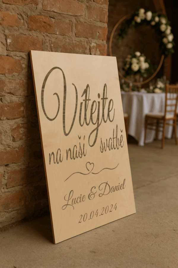 Svatební cedule – Vítejte na naší svatbě