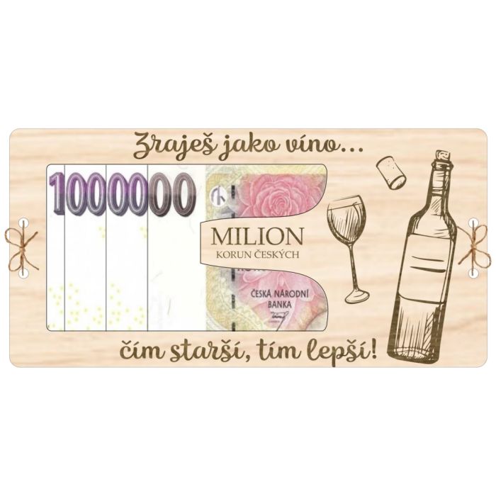 Kartička na peníze Milión – Zraješ jako víno Kartička na peníze Milión – Zraješ jako víno