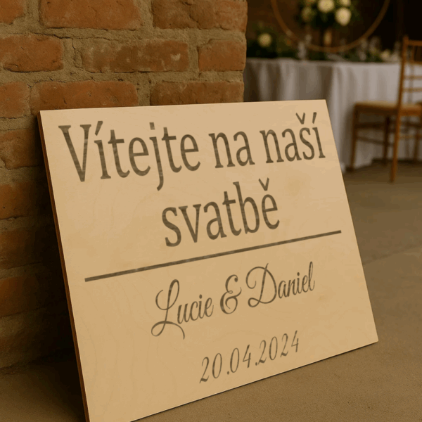 Svatební cedule – Vítejte na naší svatbě