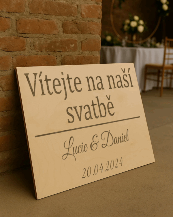 Svatební cedule – Vítejte na naší svatbě