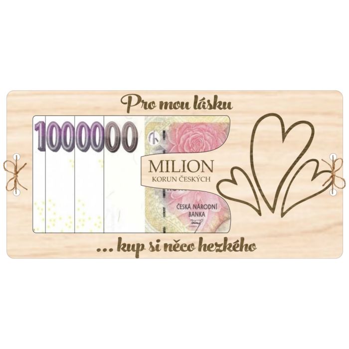 Kartička na peníze Milión – Pro mou lásku Kartička na peníze Milión – Pro mou lásku