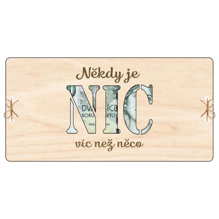 Kartička na peníze – NIC: Někdy je nic víc než něco Kartička na peníze – NIC: Někdy je nic víc než něco