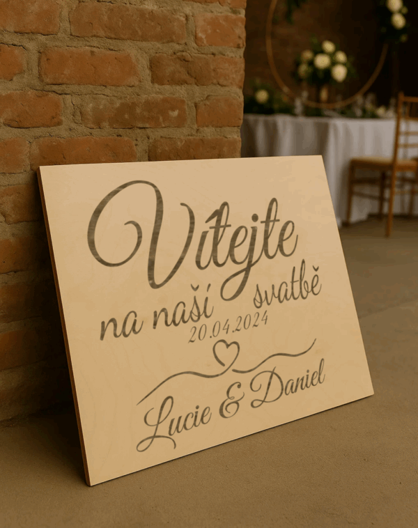 Svatební cedule – Vítejte na naší svatbě