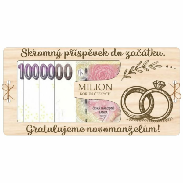Kartička na peníze Milión – Příspěvek novomanželům