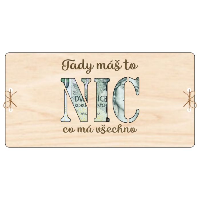 Kartička na peníze – NIC: Tady máš Kartička na peníze – NIC: Tady máš