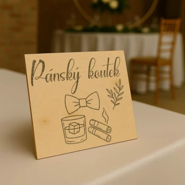 Svatební cedulka – Pánský koutek