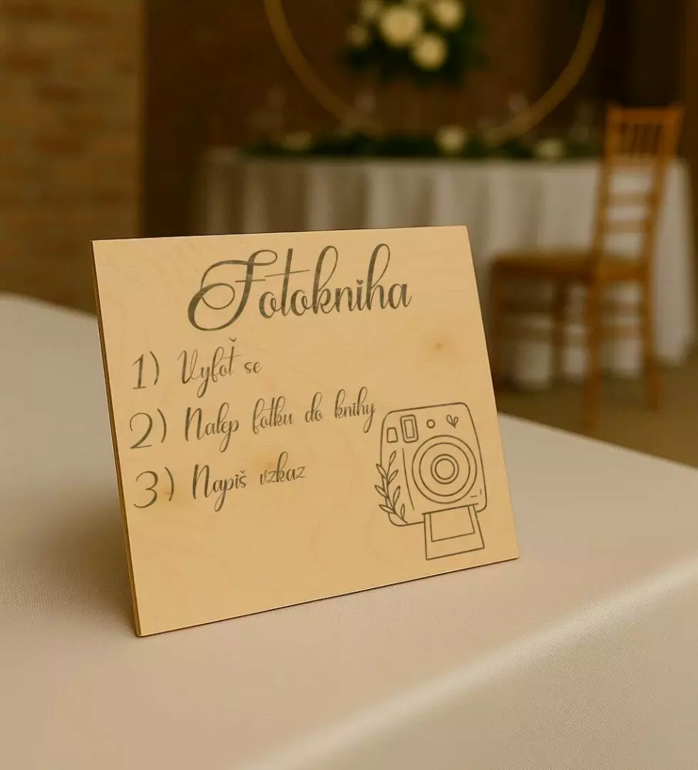 Svatební cedulka – Fotokniha