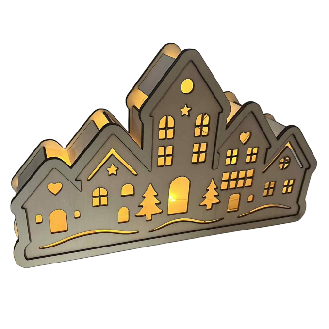 Dřevěná svíticí vesnička Dřevěná svíticí vesnička