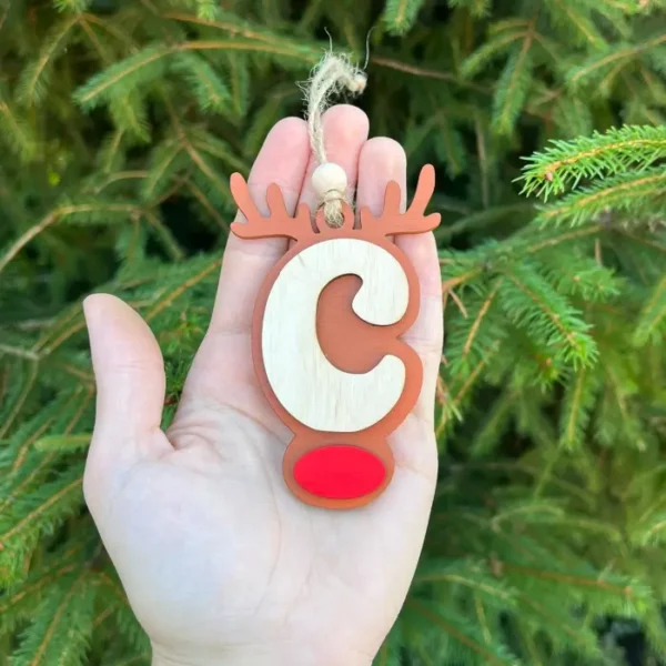 Dřevěné Vánoční písmenko - C