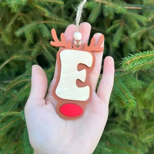 Dřevěné Vánoční písmenko - E