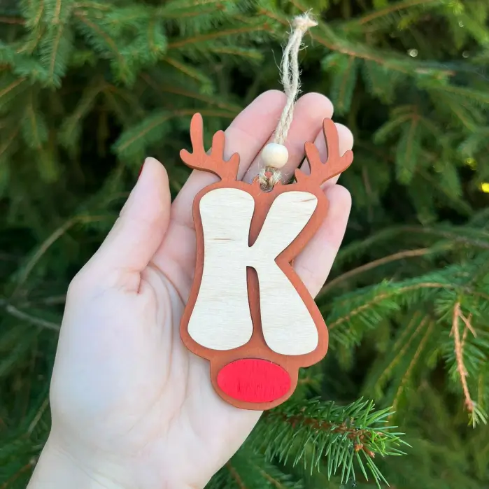 Dřevěné Vánoční písmenko - K Dřevěné Vánoční písmenko - K