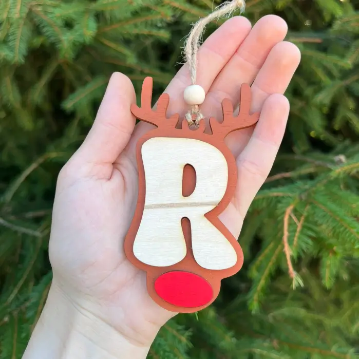 Dřevěné Vánoční písmenko - R Dřevěné Vánoční písmenko - R