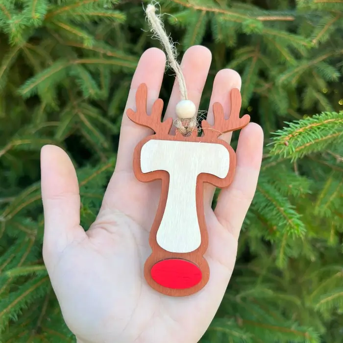 Dřevěné Vánoční písmenko - T Dřevěné Vánoční písmenko - T