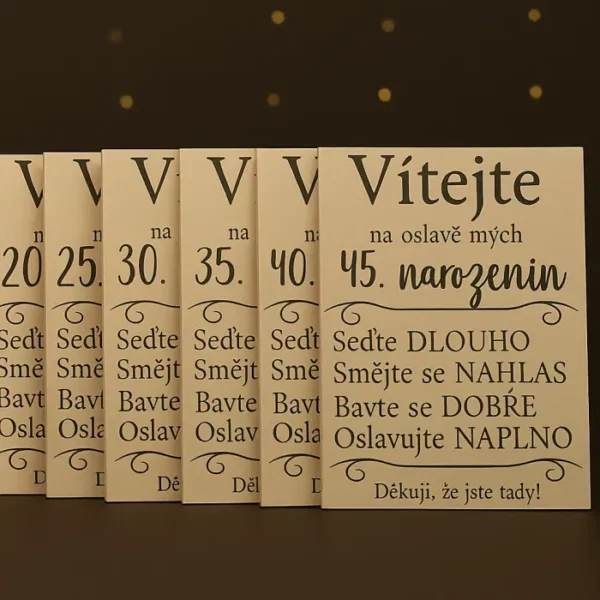 Uvítací cedule na narozeniny