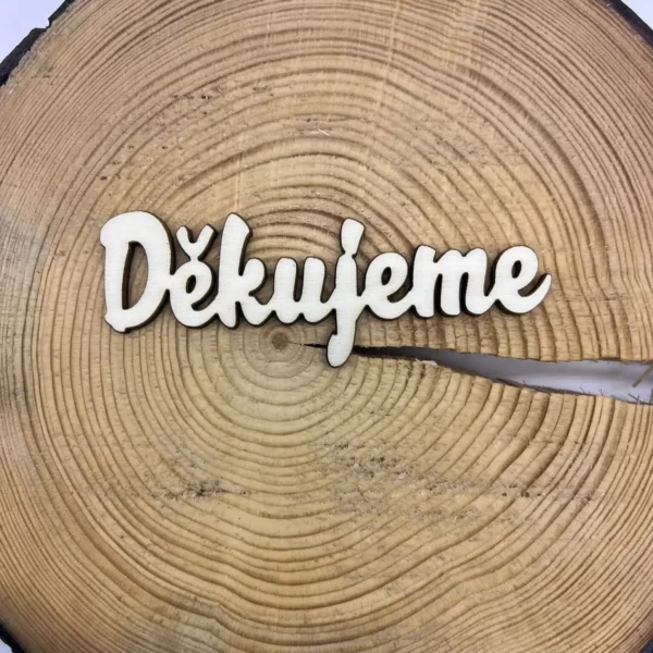Dřevěný nápis - Děkujeme