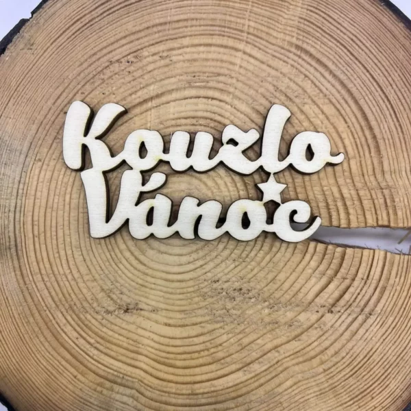 Dřevěný nápis - Kouzlo Vánoc