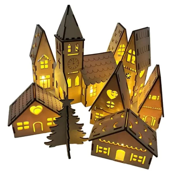 Vánoční LED chaloupky (set)
