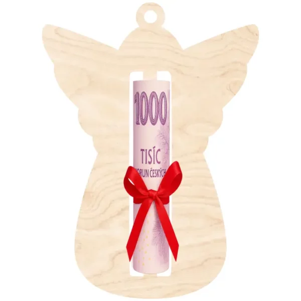 Vánoční ozdoba na peníze - Andělíček