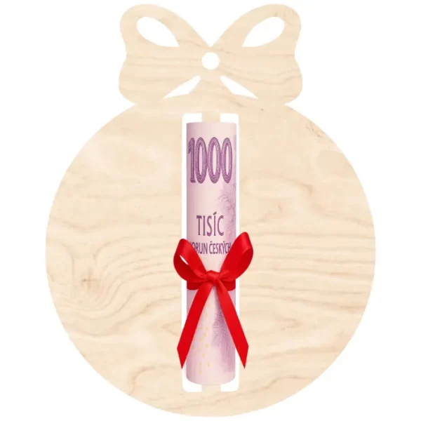 Vánoční ozdoba na peníze - Baňka