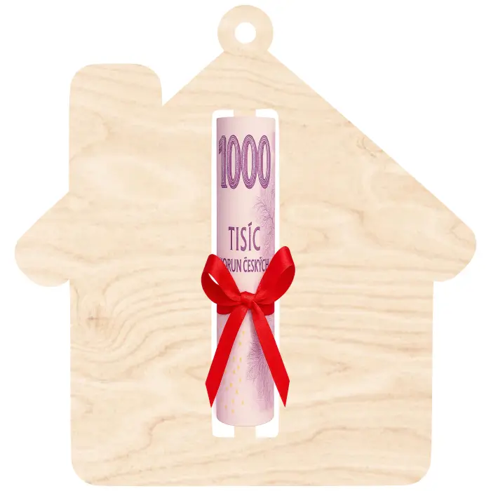 Vánoční ozdoba na peníze – Domeček Vánoční ozdoba na peníze - Domeček