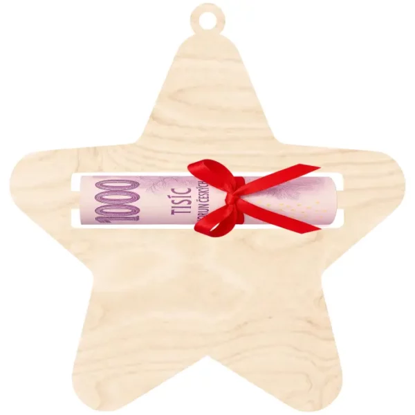 Vánoční ozdoba na peníze - Hvězda