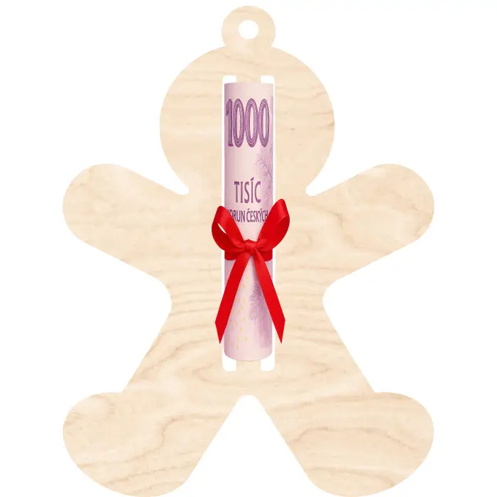 Vánoční ozdoba na peníze – Perníček Vánoční ozdoba na peníze - Perníček