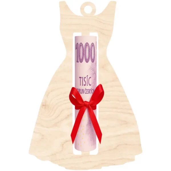 Vánoční ozdoba na peníze - Šaty