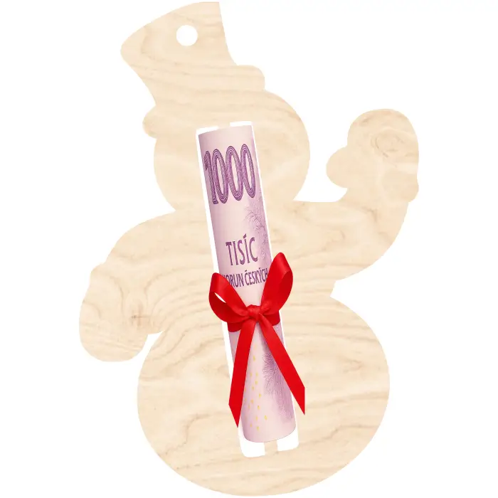 Vánoční ozdoba na peníze – Sněhulák Vánoční ozdoba na peníze - Sněhulák