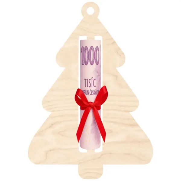 Vánoční ozdoba na peníze - Stromeček