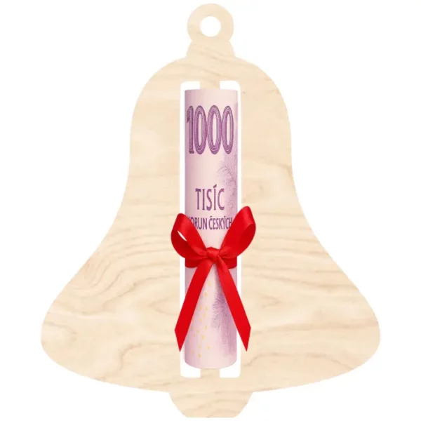Vánoční ozdoba na peníze - Zvoneček